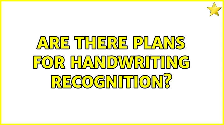 Ubuntu: Are there plans for handwriting recognition?