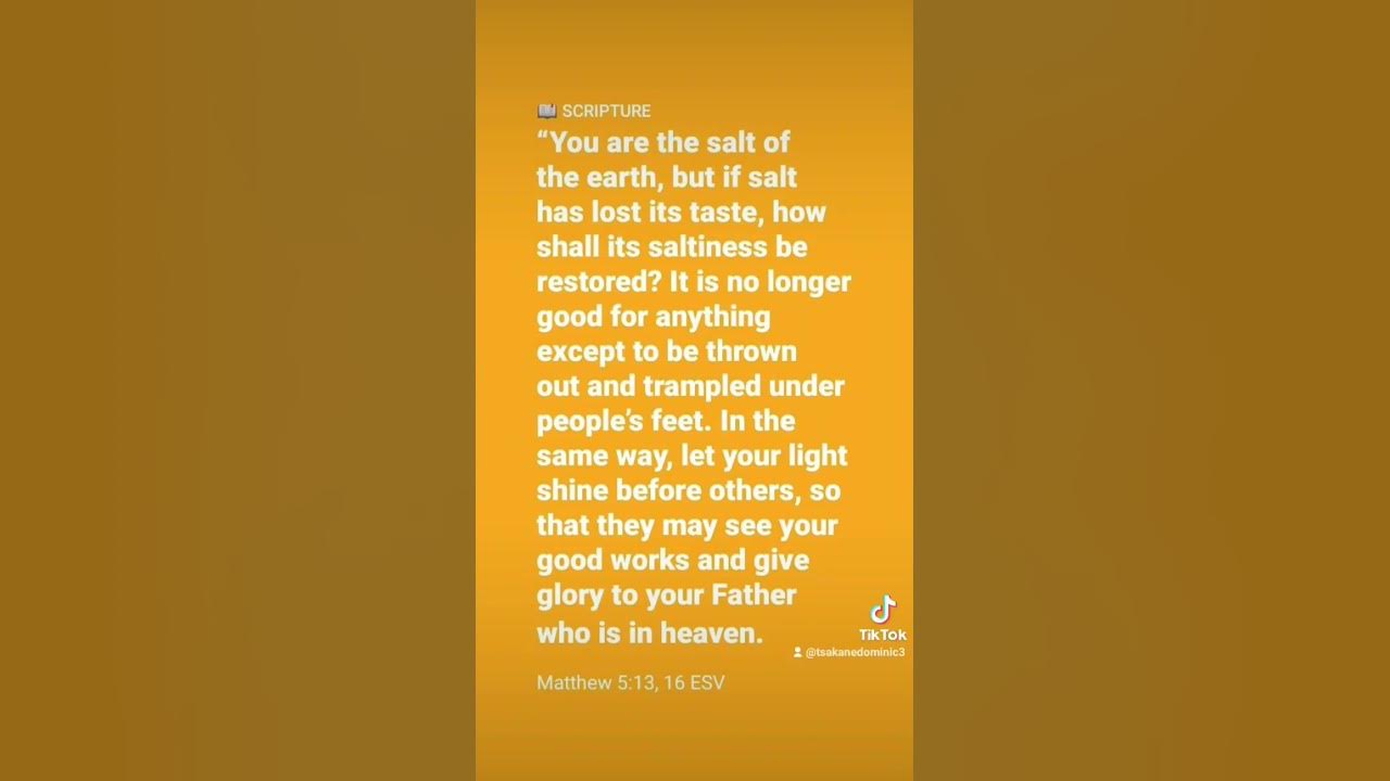 You are the salt of the Earth🙏🏾Amen.