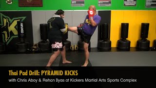 Download Lagu Thai Pad Drill: PYRAMID Kicks with Chris Aboy \u0026 Rehan Ilyas MP3