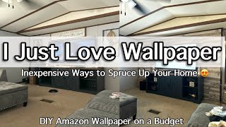 *NEW* DIY ACCENT WALL| AMAZON WALLPAPER| PROJECTS ON A BUDGET| HOUSE TO HOME 🥳