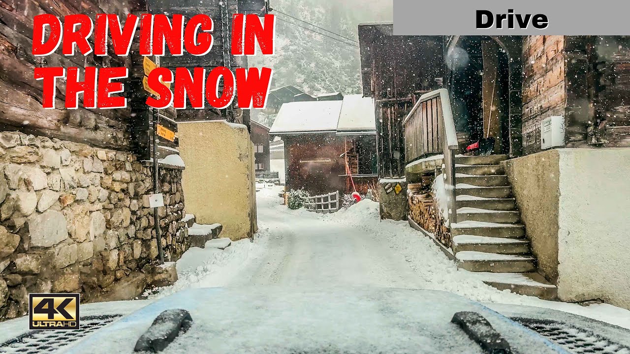 Winter Car Drive by Snow in Switzerland | Snowy Road Trip | Driving Through a Winter Storm