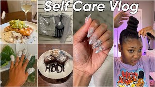 Maintenance Vlog: Beyoncé Concert Prep, top knot bun, shower, nails removal, Chrome Birthday Nails.