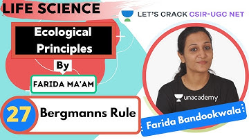 Bergmanns Rule | Ecological Principles |Target CSIR-UGC NET 2020 | Farida Ma