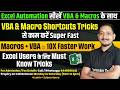 VBA &amp; Macro Shortcut Tricks in MS Excel | Excel VBA Shortcuts Keys | Computer Tech Academy
