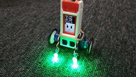 M5stick　倒立振子　ライントレース用センサつけてちょっとテスト