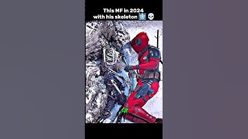 Deadpool with Wolverine Skeleton 💀#marvel #shorts #mrsjr