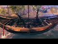 bomb fulings with catapult in boat: valheim ashlands