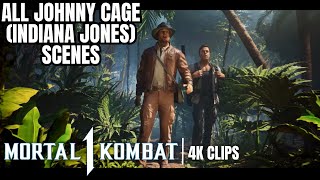 All Johnny Cage Indiana Jones Themed Scenes Mortal Kombat 1 4K Clips