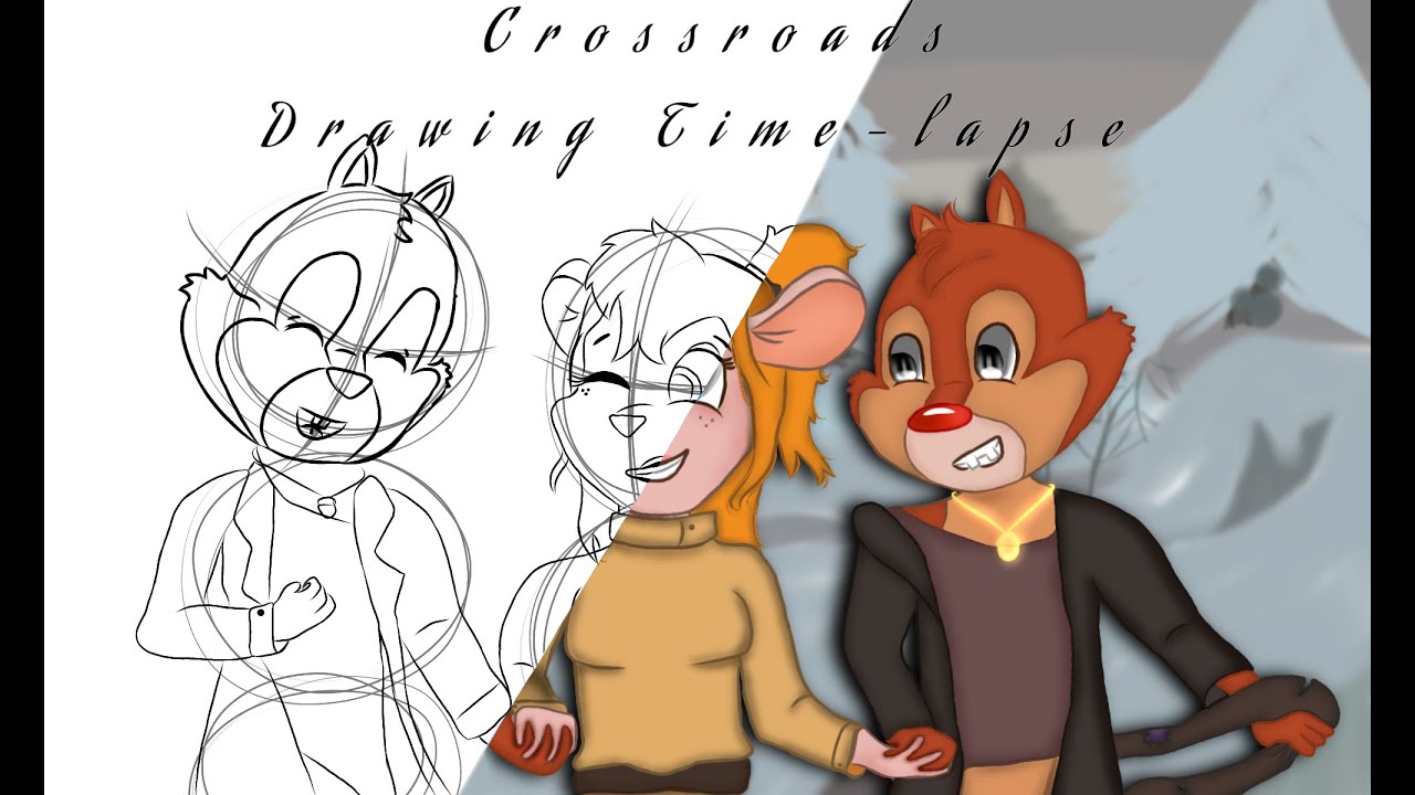 Crossroads Drawing Time-Lapse | Chip 'n Dale: Rescue Rangers x Anastasia |