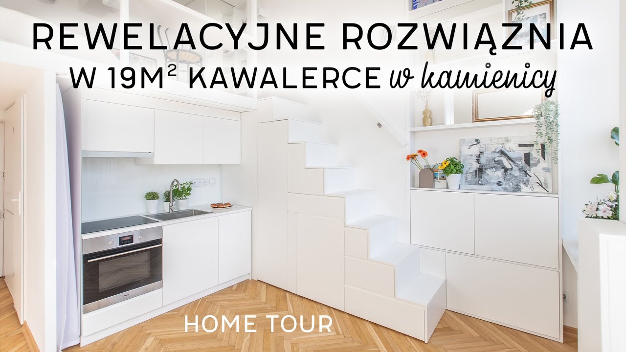 Sprytne rozwiązania w 19m² kawalerce w kamienicy | HOME TOUR