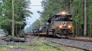 Chasing NS 052 w/ solo SD70ACe from Camp Lejeune to Goldsboro, NC on the CL & EC-lines - 4/15/2021