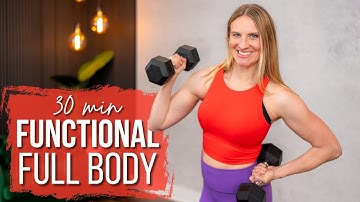 30 min. Full Body FUNCTIONAL Strength Training | Cluster Sets!