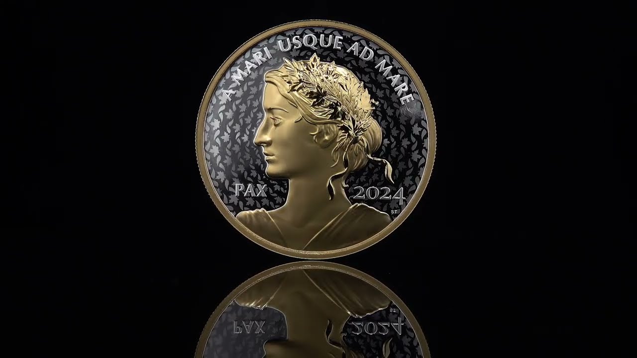 Peace Dollar - 5 oz. Yellow Gold Plated Pure Silver Coin | The