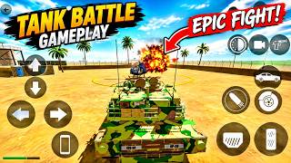 Tank Battle Game Gameplay 🔥 | Army Tank vs Helicopter | Indian Bike Driving 3D screenshot 2
