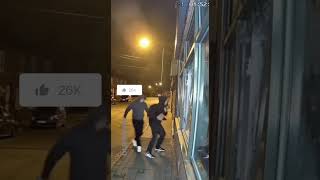 Brick Attack Smashes Store Window — CCTV Footage! #Vandalism #ShopAttack #CCTV #CrimeCaught