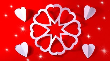 Paper Cutting Design❄️How to make a heart snowflake [Clear tutorial fast and easy]