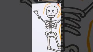 Coloring a Skeleton 💀 #halloween #coloring #art #coloringpages #spookyseason #spookyscaryskeletons