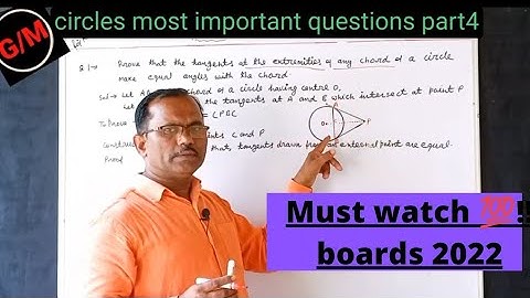 Class 10 Circles Most Imp. questions part 4 | Ncert | Boards 2022| By Rajkumar sir. #gurukulmaths