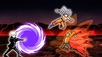 Limitless Gojo VS Goku MUI & Naruto Baryon Mode V3.2 OP in Jump Force Mugen