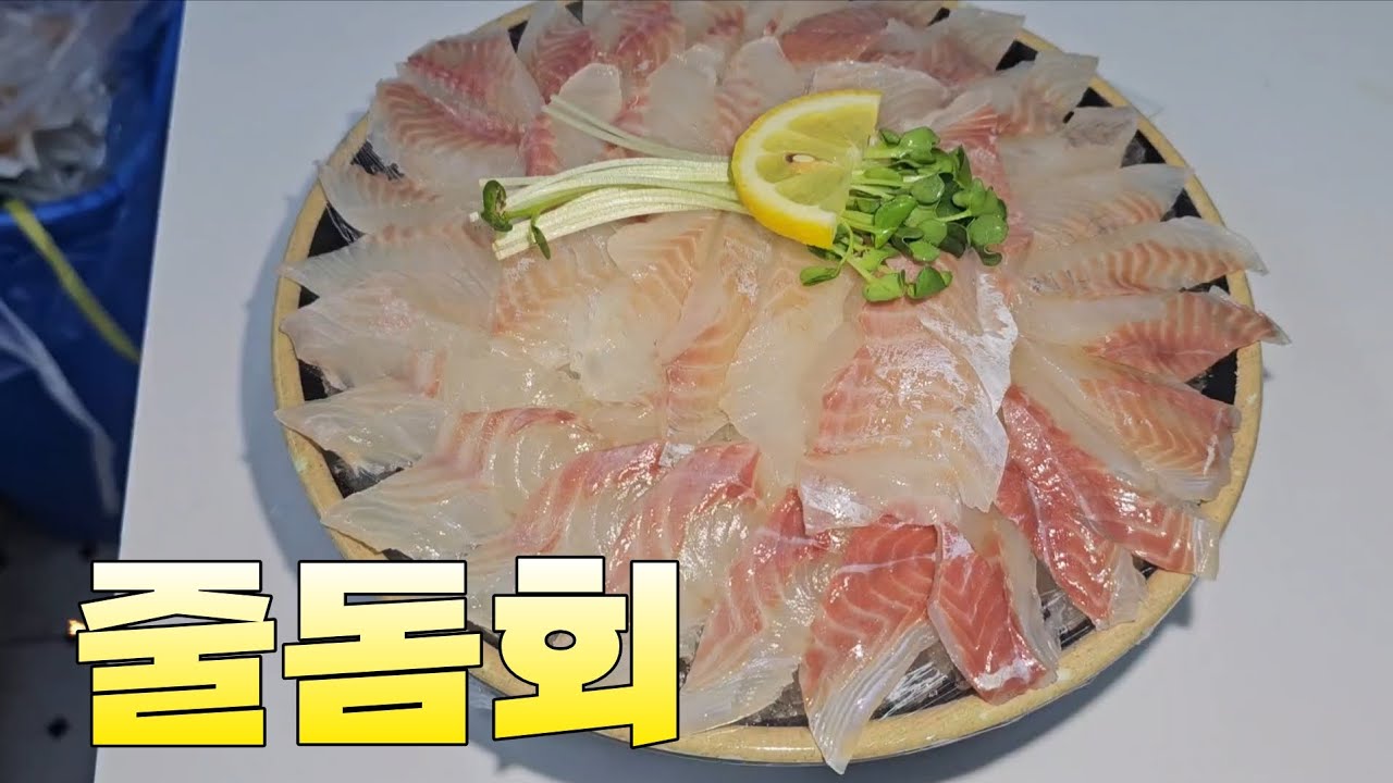 줄돔손질/줄돔회 한접시 #생선손질 - YouTube