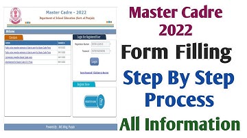 Master Cadre Online Form Filling Step By Step Process • With Correction In Detail * All Information