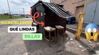DUMPSTER DIVING♻️QUÉ LINDAS SILLAS 😱👈#dumpsterdiving #loquetiranenusa