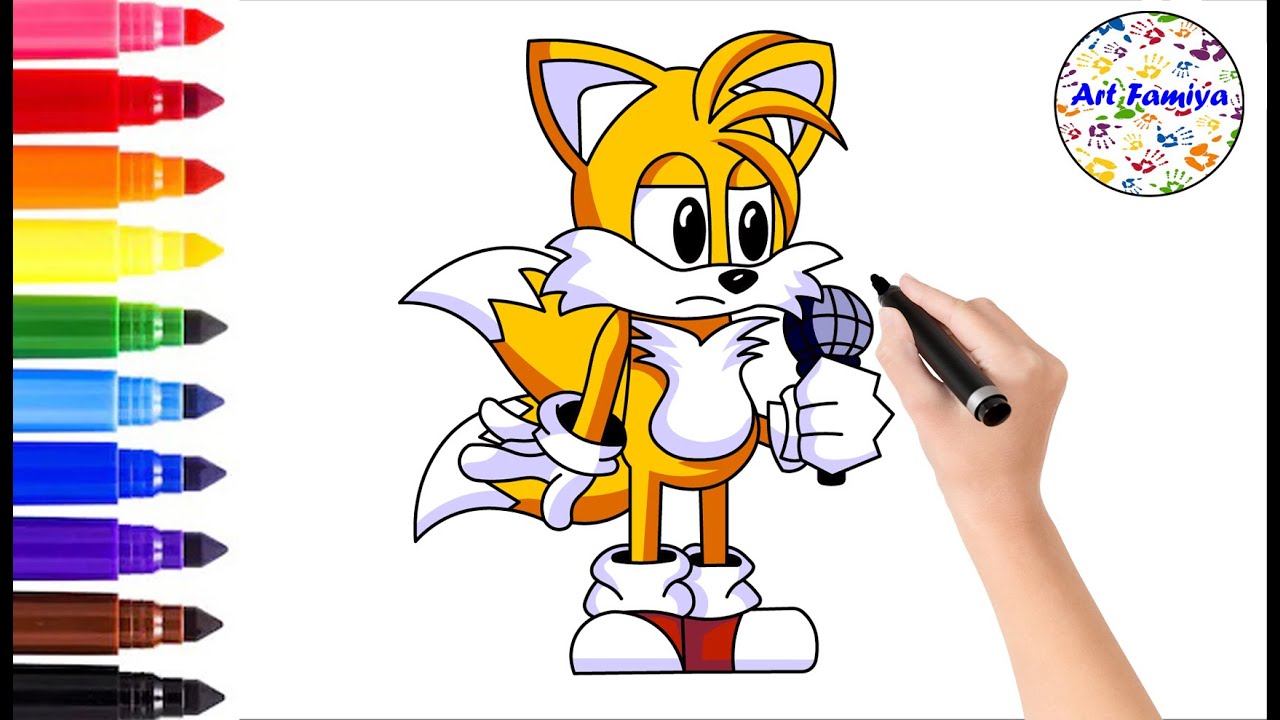 HOW TO DRAW TAILS EXE 2.0  Friday Night Funkin (FNF) - (Draw & Color) 