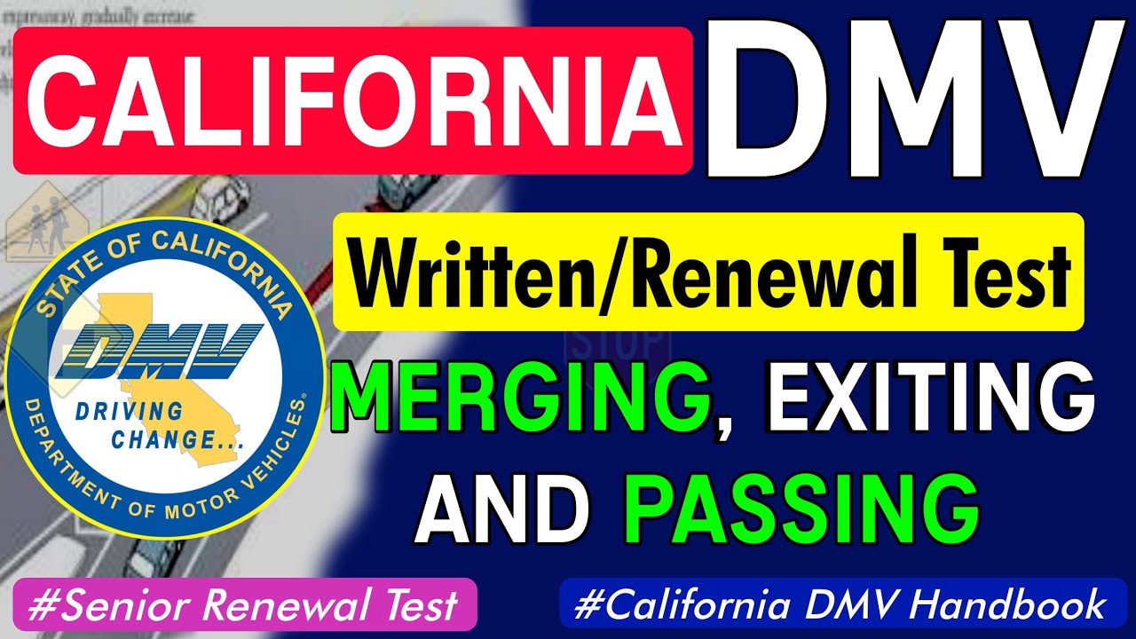 DMV Written Test 2024 California Merging, Exiting & Passing CA DMV