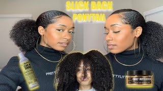 HOW TO DO A SLEEK LOW PUFF/ PONYTAIL TUTORIAL ON THICK NATURAL HAIR