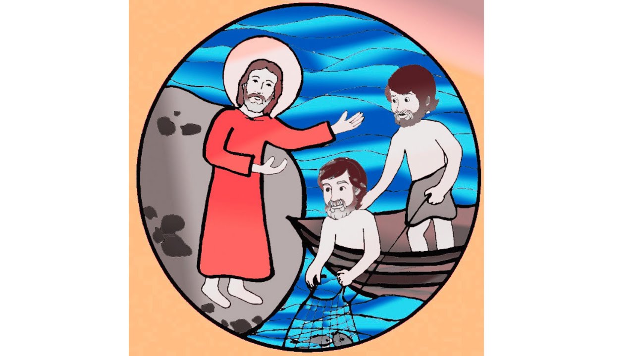 Coloring Jesus | Pescuirea minunata | Jesus miraculous catch fish