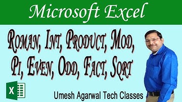 Excel Maths Functions Roman, Int, Product, Mod, Pi, Even, Odd, Fact, Sqrt