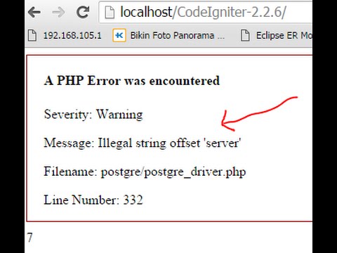 Codeigniter problem - Illegal string offset 'server' when using PostgreSQL - YouTube Codeigniter Problem - Illegal String Offset 'Server' When Using Postgresql - Youtube