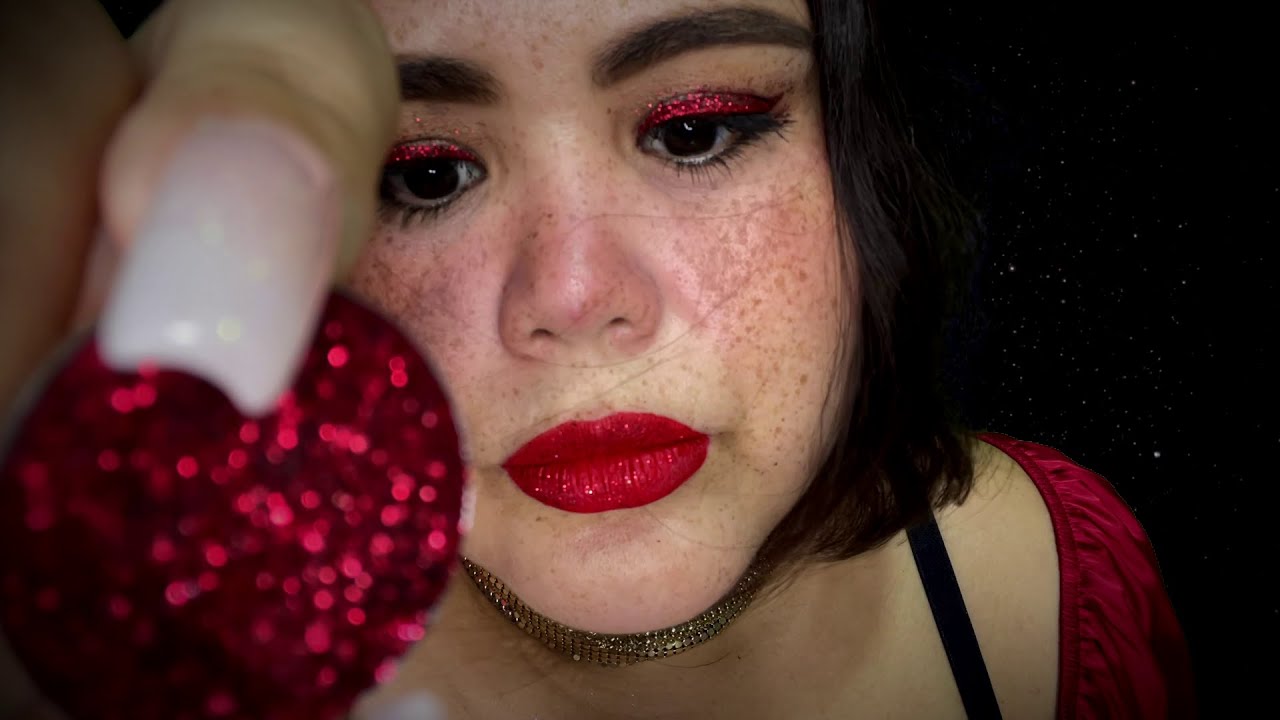★ASMR★ Maquillaje con Glitter Rojo (Vamos a relajarnos)