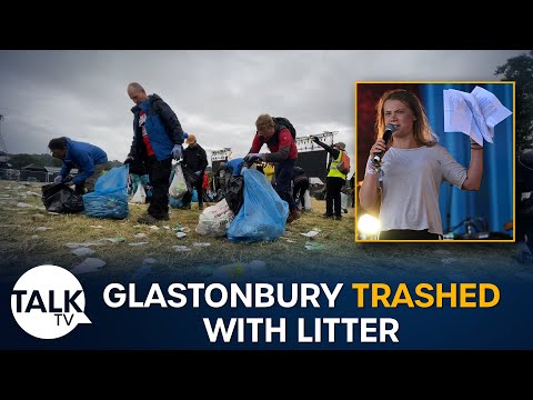 Glastonbury trashed with litter during festival