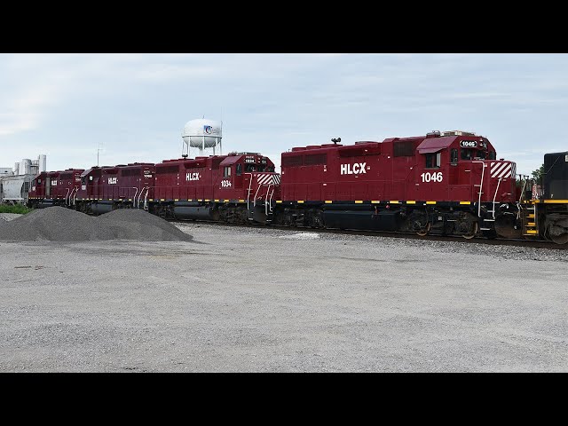 Helm Financial GP38-2 Locomotives trail on CN A407 - YouTube