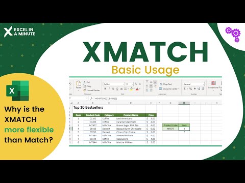 WHAT ARE THE BASIC  USAGE OF  XMATCH FUNCTION by EXCEL IN A MINUTE