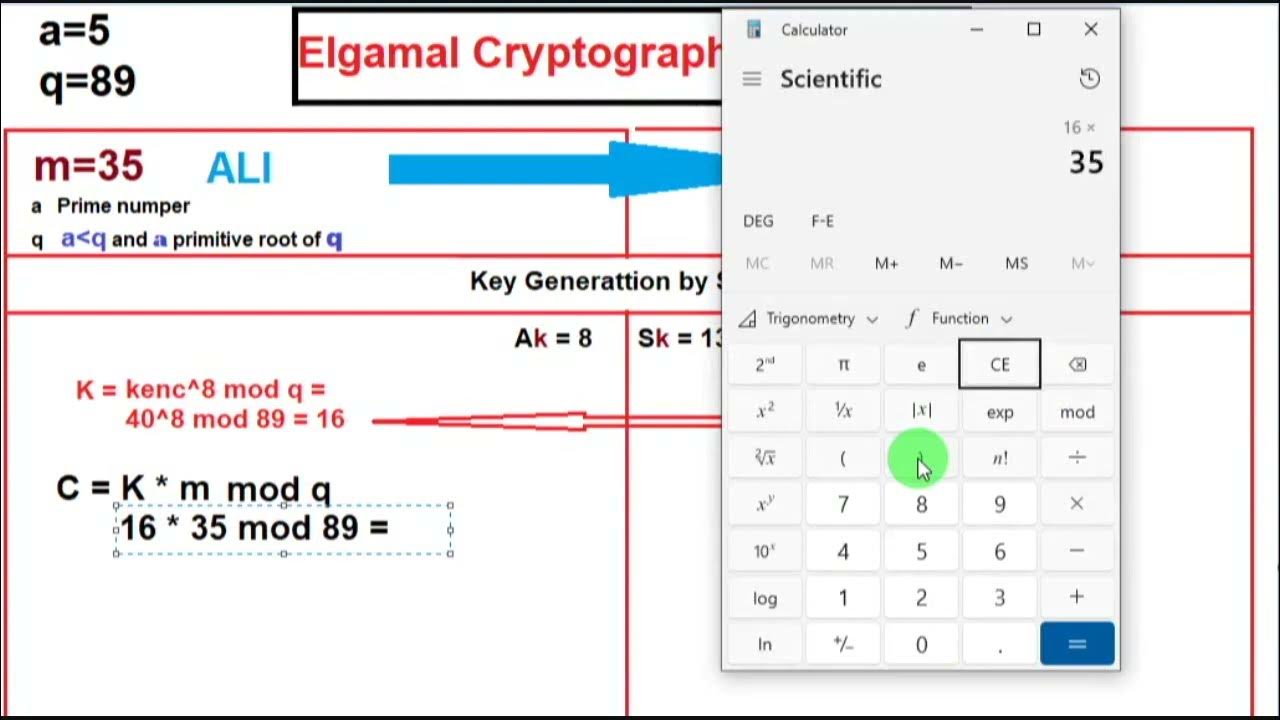 The Elgamal Cryptography Algorithm شرح خوارزمية شفرة الجمل - YouTube
