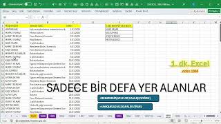 Excel 1 Dakika - Li̇stede Bi̇r Kez Yer Alanlar