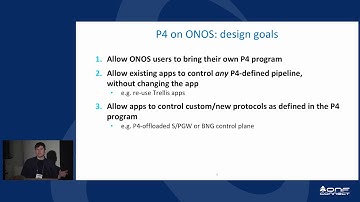 ONF Connect 18: ONOS Support for P4