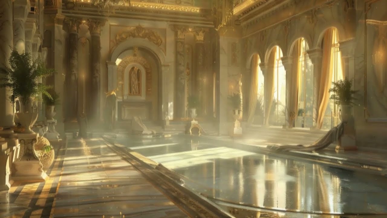 Ancient Roman Bath Ambience - Gentle Piano for Sleeping, Relaxing, Focus on, Healing
