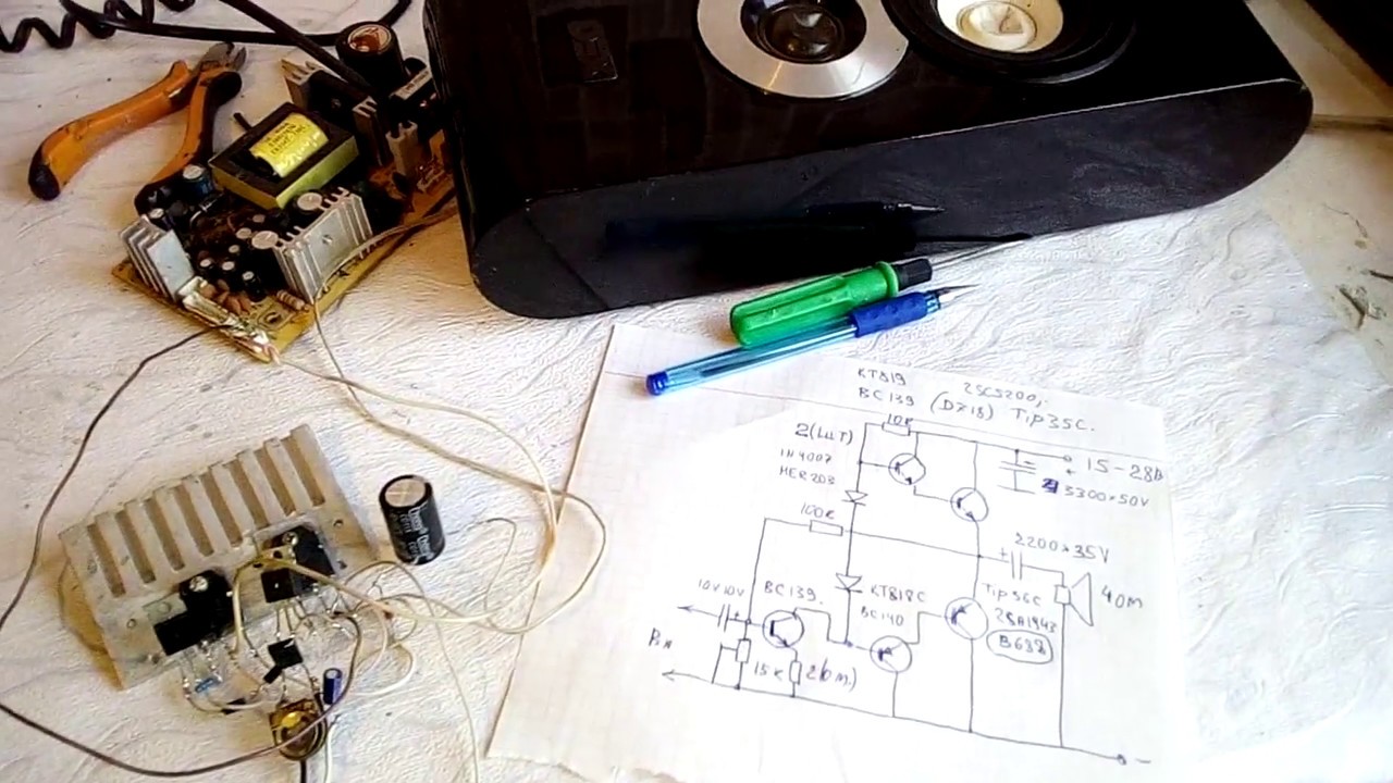 ПРОСТОЙ и Мощный Усилитель Звука на 5-ти транзисторах своими руками ...
