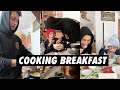 Cooking breakfast with grandma 