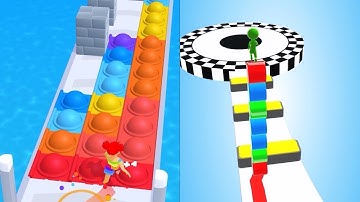 Pop it run VS stack rider 3D | walkthrough android iOS gameplay