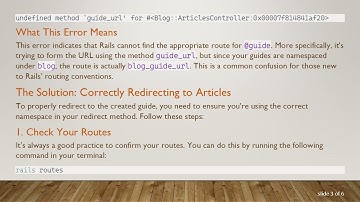 Solving NoMethodError When Redirecting to Articles in Ruby on Rails