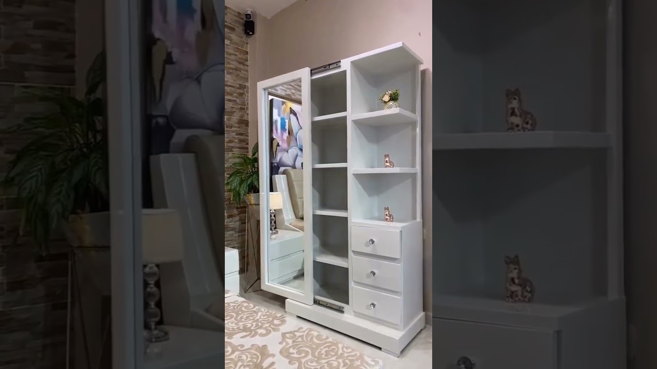 Güzgülü, siyirməli dolab.