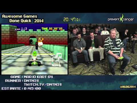 Mario Kart 64 :: 150cc Large-skips SPEED RUN Live by DNTN31 #AGDQ 2014