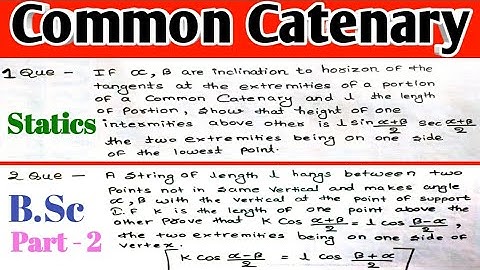 🤔 Common Catenary ❓Question Solution ✔️👉"Statics" Bsc Part -2👈#statics #bsc #maths #solution #viral