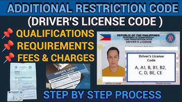 ADDITIONAL RESTRICTION CODE OR DRIVER