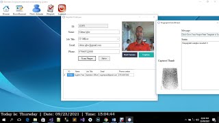 Biometric Fingerprint Employee Attendance Monitoring System with webcam in C# Source Code