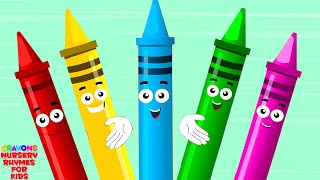 Five Little Crayons Jumping on the Bed Nursery Rhyme for Kids